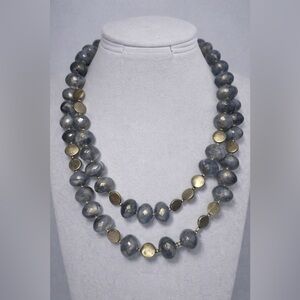 Premier Designs DECADENCE Antique Brass Beaded Long Strand Necklace NWOT #512